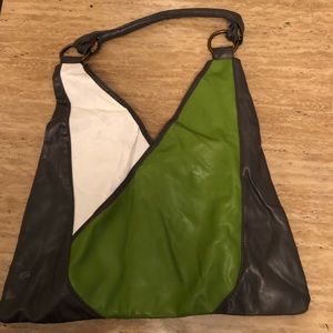 Faux leather shoulder bag